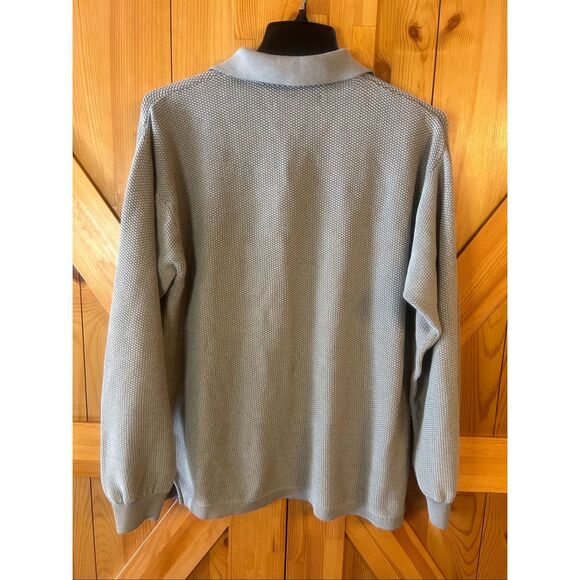 Tommy Bahama Silk Blend Long Sleeve 1/4 Button Up Khaki Sweater Size Large (5776 - Picture 6 of 6